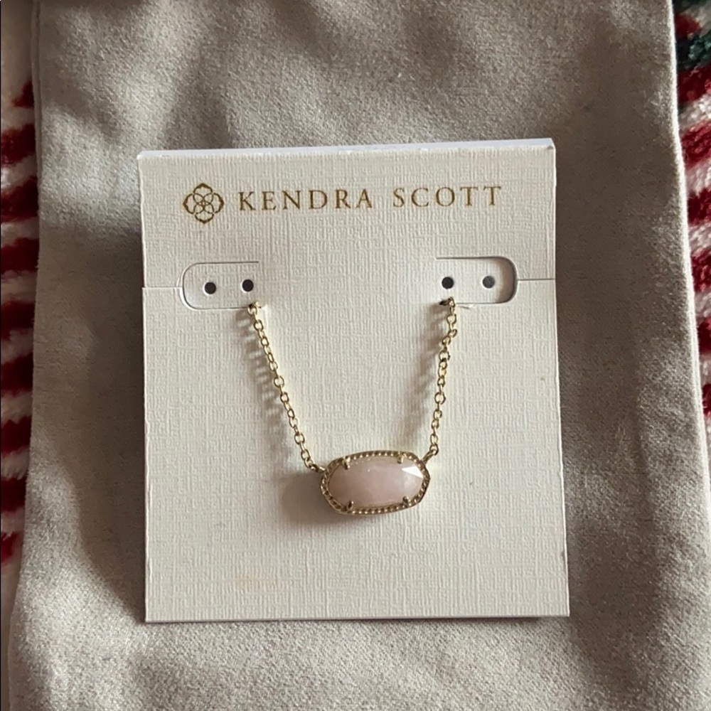 NWT Kendra Scott Gold & Pink Quartz Elisa Necklace